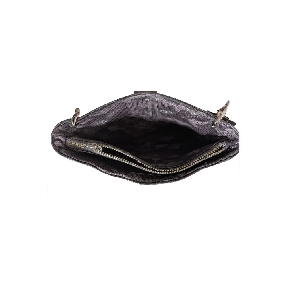 Suzi Roher - Silver Gunmetal Quilted Phone Crossbody Bag